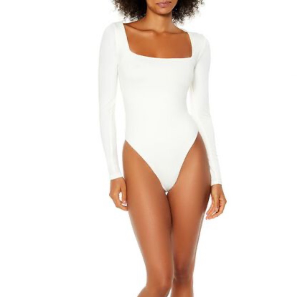 Brand New Cream Colored Contour Sculpt Long-Sleeve Bodysuit NWT